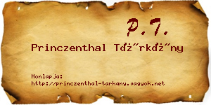 Princzenthal Tárkány névjegykártya
